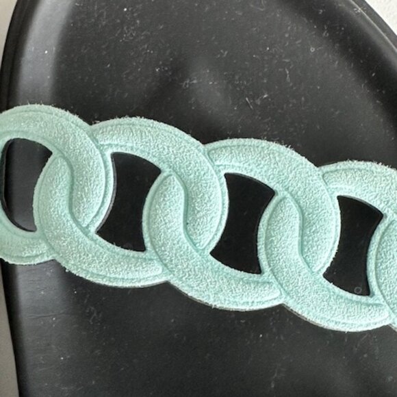 Hermès Femme Extra Sandals Vert Opaline / Bleu Cristaux US 39 - Picture 6 of 10